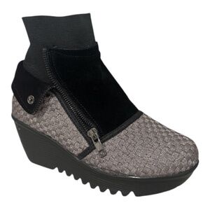 Bernie Mev Women's Woven Ankle Boots - Gunmetal Gray, Lightweight Comfort - NWB